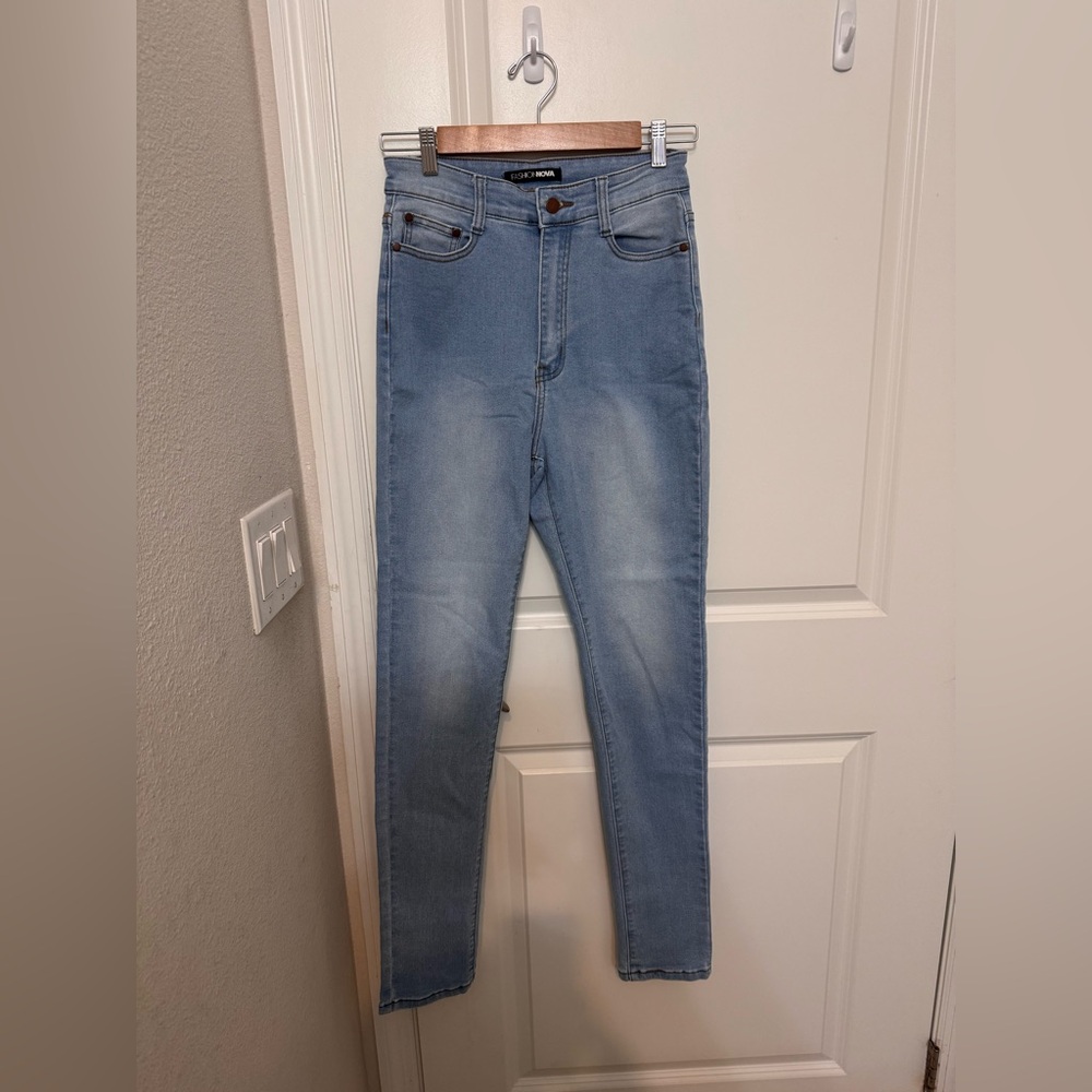 Fashion Nova High Rise Light Blue Jeans